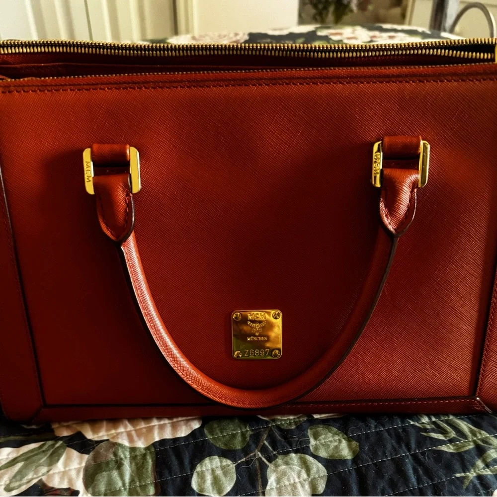 MCM Leather Satchel/ Crossbody Bag - Picture 3 of 16